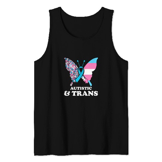 Autism Puzzle Trans Autism Awareness Transgender Pride Puzzles Tank Tops