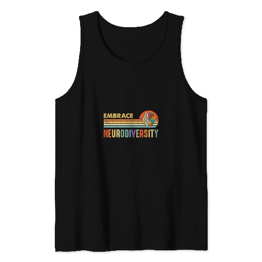 Autism Puzzle Embrace Neurodiversity Autism Awareness Neurodivergent Tank Tops