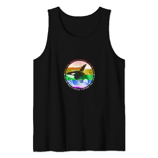 Whale Pet Rainbow Orca Killer Whale Earth Activist Marine Biologist Tank Tops