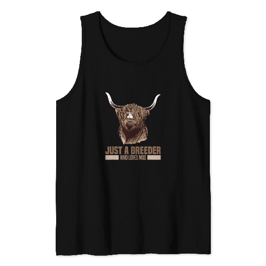Cow Pet Highland Cow Breeder Design for Highland Cattle Society Tank Tops