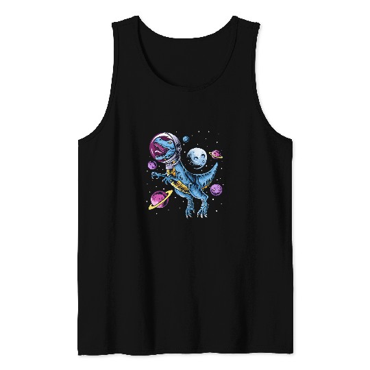 Dinosaur Pet Astronauts Science Fiction Science Fiction Space Tank Tops