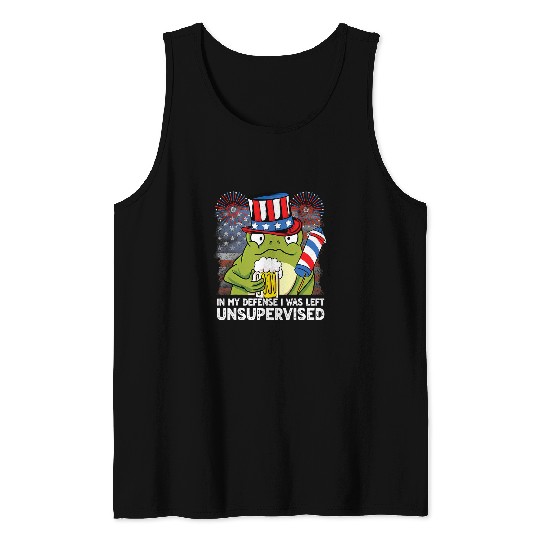 Frog Pet In My Defense I Was Left Unsupervised 4th of July Frog Tank Tops