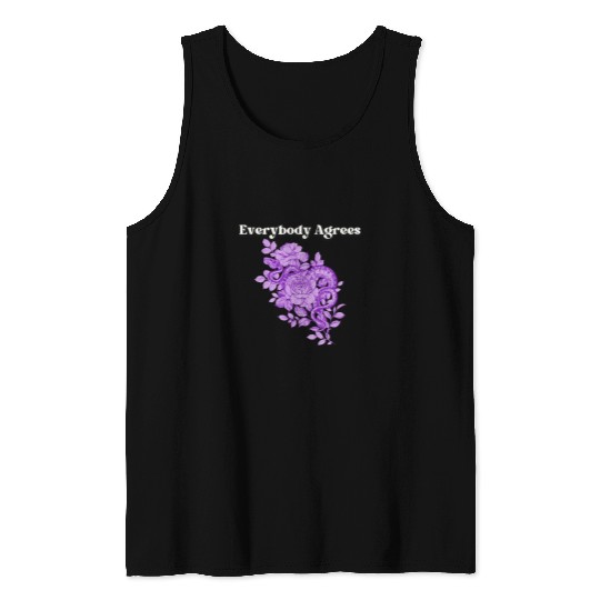 Snake Pet Everybody Agrees Modern Lavender Snake Floral Artwork Tank Tops