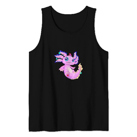 Axolotls Pet Pastel Funny Axolotls Kawaii Anime Salamander Tank Tops