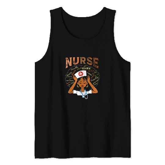 nurses Job Black nurses Black History BLM Melanin Afro Woman Nursing 1 Tank Tops