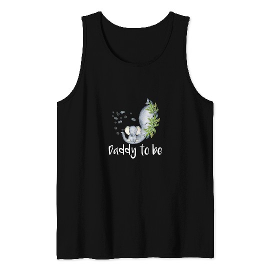 Elephant Mammal Daddy To Be Elephant Baby Shower Future Daddy Tank Tops