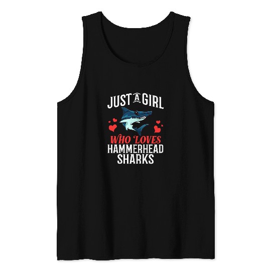 Shark Pet Hammerhead Shark Head Tooth Funny 1 Tank Tops