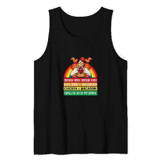 Chicken Pet Cooked Chicken Wing Chicken Wing Hot Dog Bologna Macaroni 5 5 Tank Tops