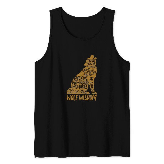 Coyote Mammal Wisdom Cute Wolves Lover Motivational Quotes Novelty Tank Tops