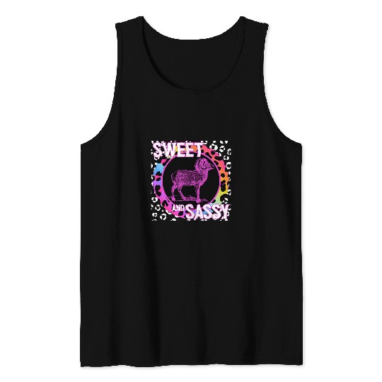 Sheep Pet Bighorn Sheep 90s Nostalgia Rainbow Leopard Print Tropical Tank Tops