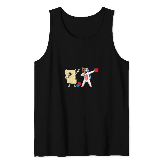Unicorn Pet  Cornhole Board Unicorn Corn Hole Bean Bag Toss Game Tank Tops