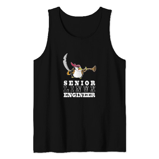 Penguin Pet The Linux Senior Engineer can do anything old pirate Tank Tops
