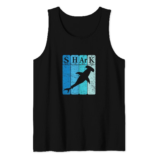 Shark Pet Hammerhead Shark Periodic Table Elements Retro Shark 3 Tank Tops