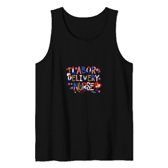 nurses Job Labor and Delivery nurses 4th Of July Flag Independent Tank Tops