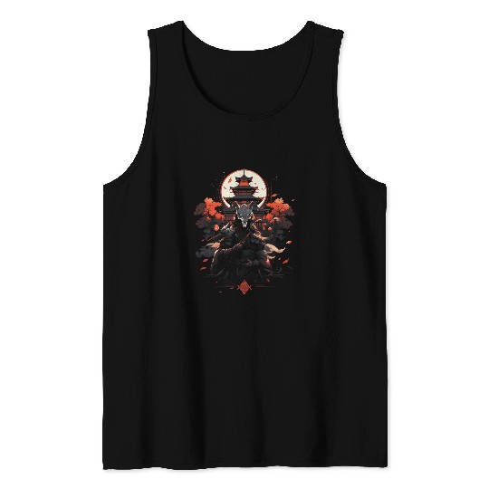 Samurai Japan Fantasy Manga Katana Geisha 21 Tank Tops