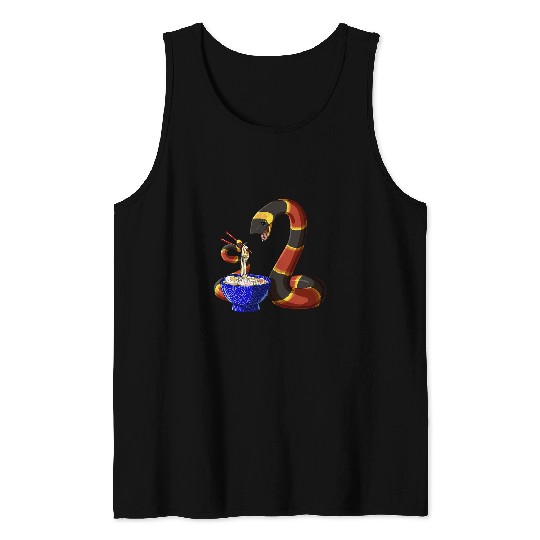 Snake Pet Funny Japanese Kawaii Ramen Snake Coral Snake Tank Tops