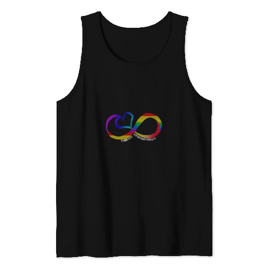 Autism Puzzle Embrace Neurodiversity Autism Spectrum ASD ADHD Rainbow Tank Tops
