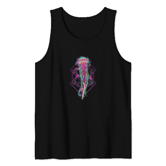 Octopus Pet Fish Squid Artsy Colorful Awareness Tank Tops