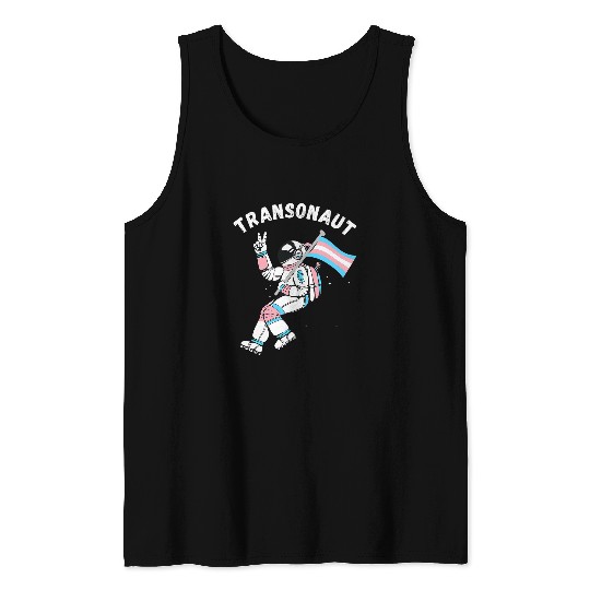 Astronaut Job Trans Pride Transgender Flag LGBTQ Astronaut Transgender Tank Tops