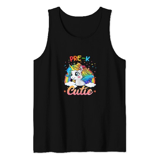 Unicorn Pet Cutie PreK Unicorn Rainbow Back To School Kids Tank Tops