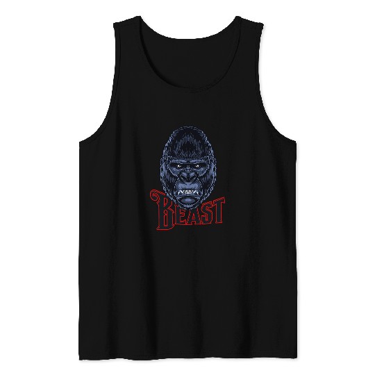 Angry Gorilla Silverback Gym Animal Workout Fitness Lifting Tank Tops
