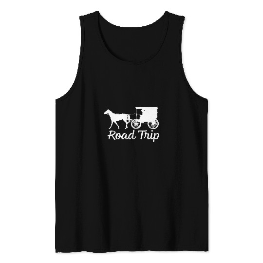 Horse Pet Road Trip Amish Horse And Buggy Tank Tops