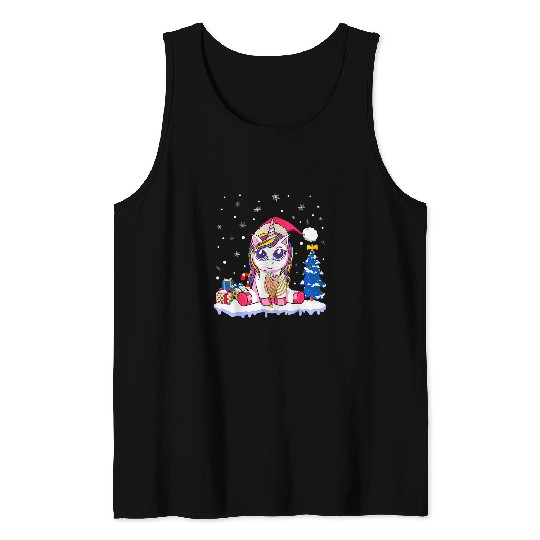 Unicorn Pet Happy Chrismukkah Menorah Unicorn Hanukkah Christmas Jewish Tank Tops
