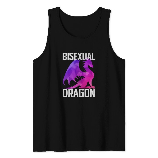 Dragon Pet Bisexual Dragon Bi Pride Flag Rainbow Queer Bisexuality LGBT Tank Tops