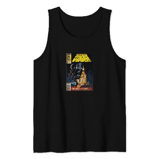 Book Fun Star Wars Classic A New Hope vintages Comic Book Distressed Tank Tops