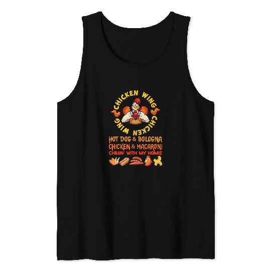 Chicken Pet Cooked Chicken Wing Chicken Wing Hot Dog Bologna Macaroni 183 Tank Tops