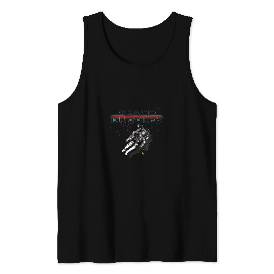 Astronaut in outer space flat earth space bubbles Tank Tops
