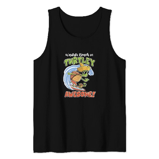 Turtle Pet Waikiki Beach is Turtley Awesome Turtle Aloha Hawaii Tank Tops