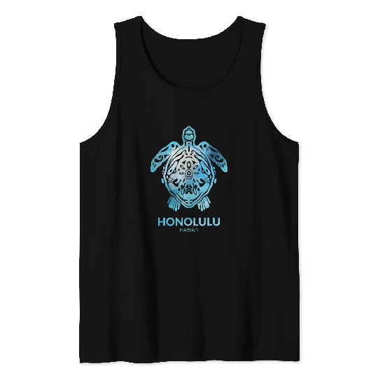 Turtle Pet Honolulu Sea Turtle Ocean Souvenir Tank Tops