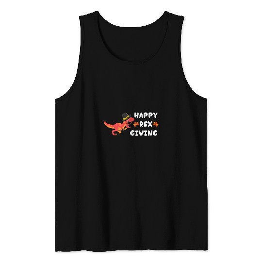 Dinosaur Pet Happy rexs Giving Tyrannosaurus rexs Thanksgiving Season Tank Tops