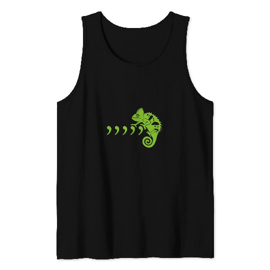 Chameleon Pet Comma Chameleon Funny 80s Music Lyrics Women Tank Tops