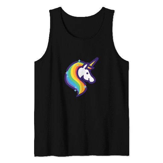 Unicorn Pet Rainbow Striped Kidcore Aesthetic Clothes E Girl Tank Tops