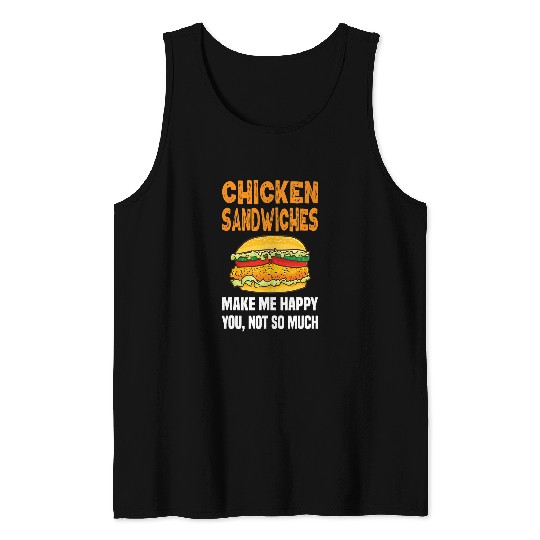 Chicken Pet Sandwich Sarcastic Fast Food Chicken Burger Tank Tops
