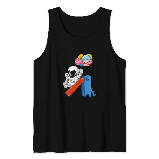 Astronaut Job with balloons on playground Tank Tops