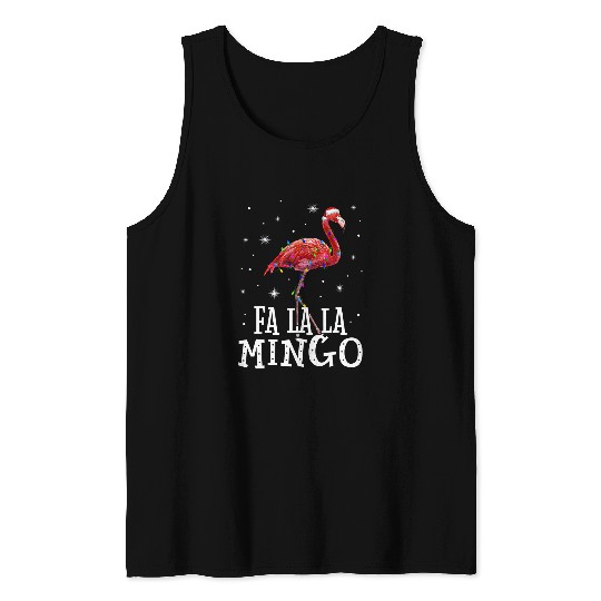 Flamingo Pet Fa La La Mingo Flamingo Christmas Tree Lights Tropical xmass 184 Tank Tops