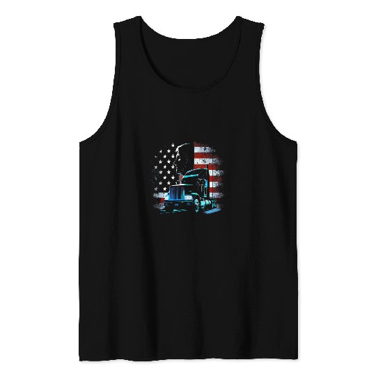 Truck Fun American Big Rigs Diesel Truck Driver 48 Tank Tops