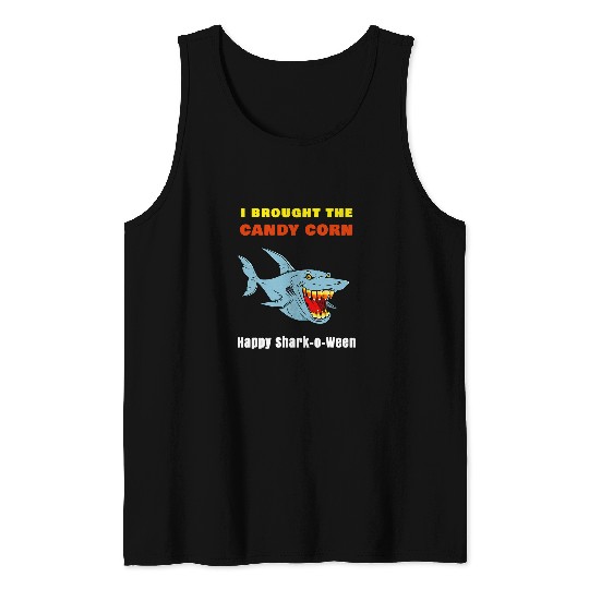 Shark Pet I Brought the Candy Corn Teeth Funny Halloween Tank Tops