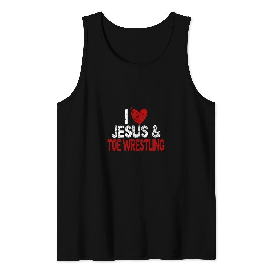 Sport Wrestling TOE WRESTLING JESUS CHRIS I LOVE JESUS TOE Tank Tops