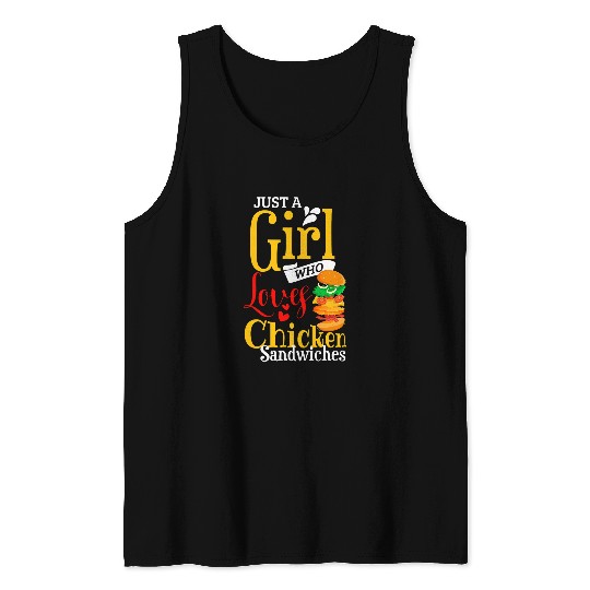 Chicken Pet Sandwich Funny Girls Chicken Burger Tank Tops