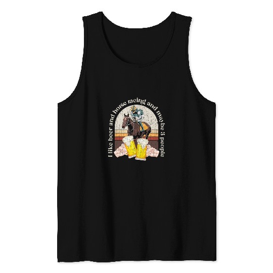 Horse Pet Beer I Love Beer And Horse Racing Funny Barrel Racer Graphic Tank Tops