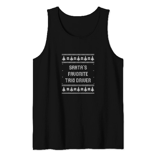 Santas Favorite Taxi driver 2Christmas Funny Gift Pajama Tank Tops