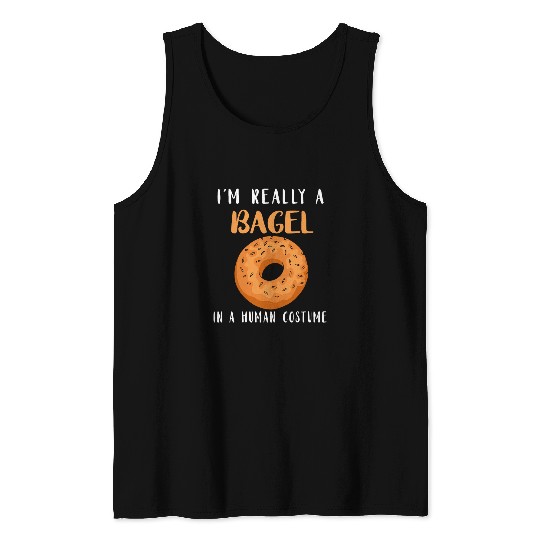 Bagels Human Costume Baker Baking Bagel Lover Bagel Tank Tops