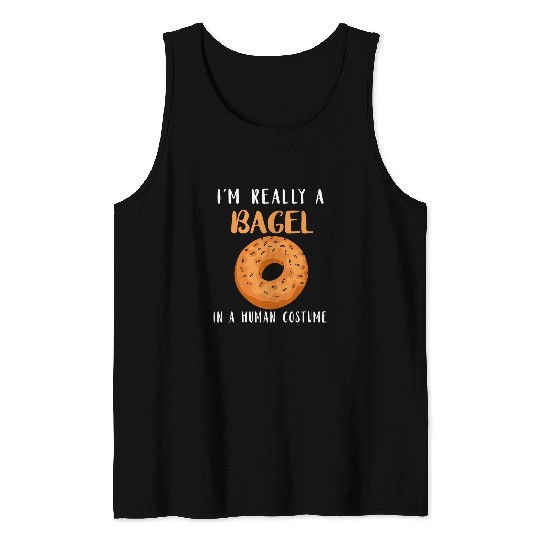 Bagels Human Costume Baker Baking Bagel Lover Bagel Tank Tops