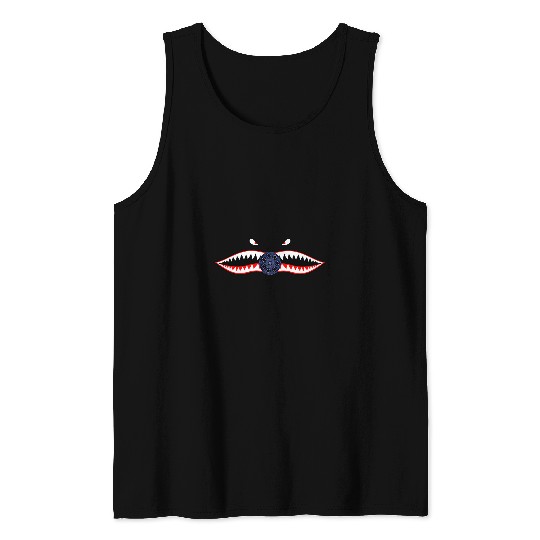 Shark Pet A10 WARTHOG NOSE ART P40 P51 SHARK MOUTH TEETH THUNDERBOLT Tank Tops