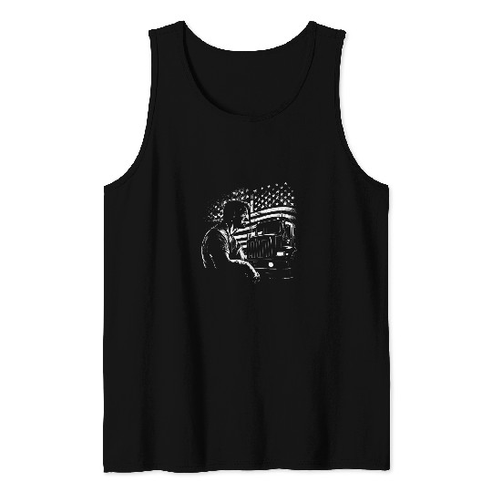 Truck Fun American Big Rigs Diesel Truck Driver 62 Tank Tops