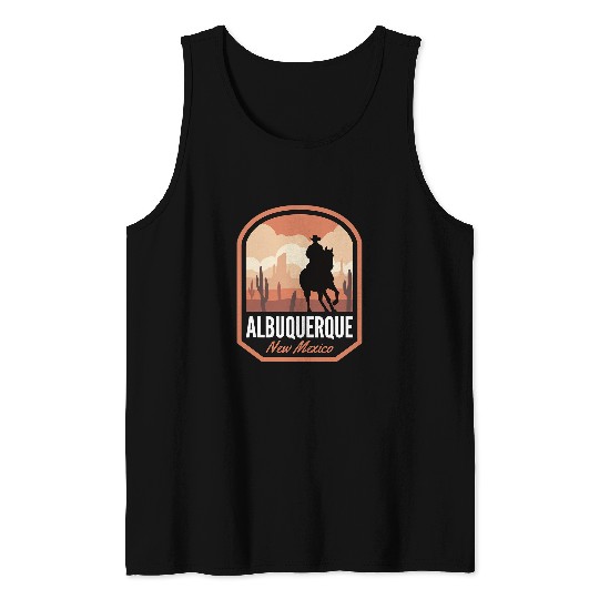 Horse Pet Albuquerque New Mexico Desert Cowboy Horse Tank Tops